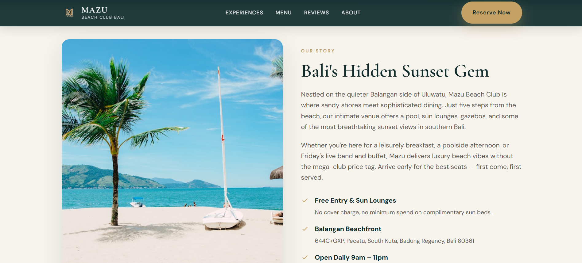 Mazu Beach Club Bali screenshot